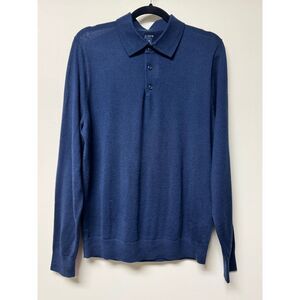 NWT - J. CREW FACTORY Merino Wool Blend Polo Sweater, Navy, Sz M